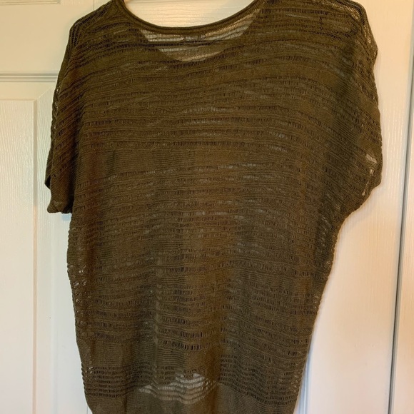 Pure Jill top arm green open knit top - Picture 3 of 3